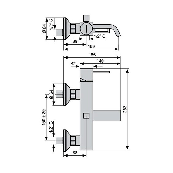 СМЕСИТЕЛЬ ДЛЯ ВАННЫ EMMEVI SIRIS CR47001LA