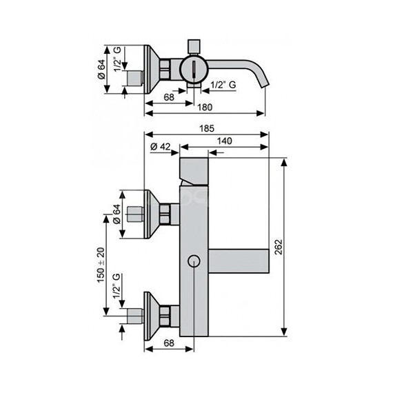 СМЕСИТЕЛЬ ДЛЯ ВАННЫ EMMEVI MINU CR83001