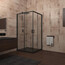 ДУШЕВОЙ УГОЛ VECONI ROVIGO RV-13, 800X800X1950, ЧЕРНЫЙ, СТЕКЛО ПРОЗРАЧНОЕ