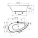 ВАННА АСИММЕТРИЧНАЯ RAVAK AVOCADO 150X75 L