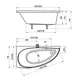 ВАННА АСИММЕТРИЧНАЯ RAVAK AVOCADO 160X75 L