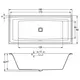 ВАННА АКРИЛОВАЯ RIHO STILL SQUARE LED L 180X80