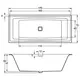ВАННА АКРИЛОВАЯ RIHO STILL SQUARE LED L 170X75