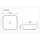 УМЫВАЛЬНИК ЧАША НАКЛАДНАЯ КВАДРАТНАЯ CERAMICA NOVA ELEMENT 385X385X135 ММ