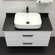 ТУМБА-УМЫВАЛЬНИК COMFORTY АМСТЕРДАМ-95 БЕЛАЯ С ЧЕРНОЙ МАТОВОЙ СТОЛЕШНИЦЕЙ С РАКОВИНОЙ COMFORTY T-Y9378