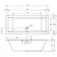 ВАННА АКРИЛОВАЯ RIHO RETHINK CUBIC 170X75 БЕЛЫЙ ГЛЯНЕЦ