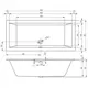 ВАННА АКРИЛОВАЯ RIHO RETHINK CUBIC 180X80 RIHO FALL БЕЛЫЙ ГЛЯНЕЦ, ЗАПОЛНЕНИЕ ЧЕРЕЗ ПЕРЕЛИВ