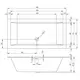 ВАННА АКРИЛОВАЯ RIHO RETHINK CUBIC 180X90 БЕЛЫЙ ГЛЯНЕЦ