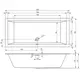 ВАННА АКРИЛОВАЯ RIHO RETHINK CUBIC 200X90 RIHO FALL БЕЛЫЙ ГЛЯНЕЦ, ЗАПОЛНЕНИЕ ЧЕРЕЗ ПЕРЕЛИВ