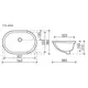 УМЫВАЛЬНИК ОВАЛЬНЫЙ ВСТРАИВАЕМЫЙ ПОД СТОЛЕШНИЦУ CERAMICA NOVA ELEMENT 565X385X210 ММ