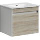 ТУМБА ПОДВЕСНАЯ SANCOS SMART 590Х450Х500, C ДВУМЯ ЯЩИКАМИ ОСНАЩЕННЫМИ ДОВОДЧИКАМИ, ДУБ БАРДОЛИНО/БЕЛЫЙ , АРТ. SM60E