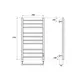 ПОЛОТЕНЦЕСУШИТЕЛЬ ЭЛЕКТРИЧЕСКИЙ POINT АВРОРА PN10850 П10 500X1000 ДИММЕР СПРАВА, ХРОМ