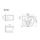 ПОДВЕСНОЙ УНИТАЗ B&W W-730 RIMLESS / UF SEAT COVER / FIXING SCREW (500X350X360)