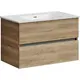 ТУМБА ПОДВЕСНАЯ SANCOS URBAN 790Х450Х550, C ДВУМЯ ЯЩИКАМИ ОСНАЩЕННЫМИ ДОВОДЧИКАМИ, ДУБ ГАЛИФАКС НАТУРАЛЬНЫЙ, АРТ. UR80EG