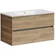 ТУМБА ПОДВЕСНАЯ SANCOS URBAN 890Х450Х550, C ДВУМЯ ЯЩИКАМИ ОСНАЩЕННЫМИ ДОВОДЧИКАМИ, ДУБ ГАЛИФАКС НАТУРАЛЬНЫЙ, АРТ. UR90EG