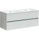 ТУМБА ПОДВЕСНАЯ SANCOS URBAN 1190Х450Х550, C ДВУМЯ ЯЩИКАМИ ОСНАЩЕННЫМИ ДОВОДЧИКАМИ, БЕЛЫЙ ГЛЯНЕЦ , АРТ. UR120-2W