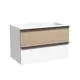 ТУМБА ПОДВЕСНАЯ SANCOS DELTA 790Х445Х500, C ДВУМЯ ЯЩИКАМИ ОСНАЩЕННЫМИ ДОВОДЧИКАМИ,  ДУБ СВЕТЛЫЙ/БЕЛЫЙ , АРТ. DL80W