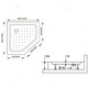 ДУШЕВОЙ ПОДДОН ТРАПЕЦИЯ RGW LUX/TN-TR (ЛИТОЙ ЭКРАН) 900X900