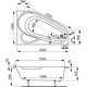 АКРИЛОВАЯ ВАННА VAGNERPLAST SELENA 160X105 LEFT
