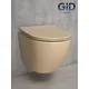 БЕЗОБОДКОВЫЙ ПОДВЕСНОЙ УНИТАЗ GID SR2198 СВЕТЛО-КОРИЧНЕВОЕ МАТОВОЕ С ПРОЧНОЙ КРЫШКОЙ-МИКРОЛИФТ ИЗ ДЮРОПЛАСТА