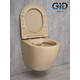 БЕЗОБОДКОВЫЙ ПОДВЕСНОЙ УНИТАЗ GID SR2198 СВЕТЛО-КОРИЧНЕВОЕ МАТОВОЕ С ПРОЧНОЙ КРЫШКОЙ-МИКРОЛИФТ ИЗ ДЮРОПЛАСТА