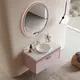 ТУМБА С РАКОВИНОЙ ORKA MOLINO 100 ПОДВЕСНАЯ, РОЗОВЫЙ МАТОВЫЙ, 2 РУЧКИ В КОМПЛЕКТЕ ЗОЛОТО И ХРОМ