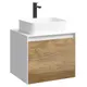 ПОДВЕСНАЯ ТУМБА AQWELLA 60 СМ С ДВУМЯ ЯЩИКАМИ, БЕЛЫЙ/ДУБ БАЛТИЙСКИЙ, С УМЫВАЛЬНИКОМ