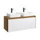 ПОДВЕСНАЯ ТУМБА AQWELLA 120 СМ С ДВУМЯ ЯЩИКАМИ, ДУБ БАЛТИЙСКИЙ/БЕЛЫЙ, С УМЫВАЛЬНИКОМ